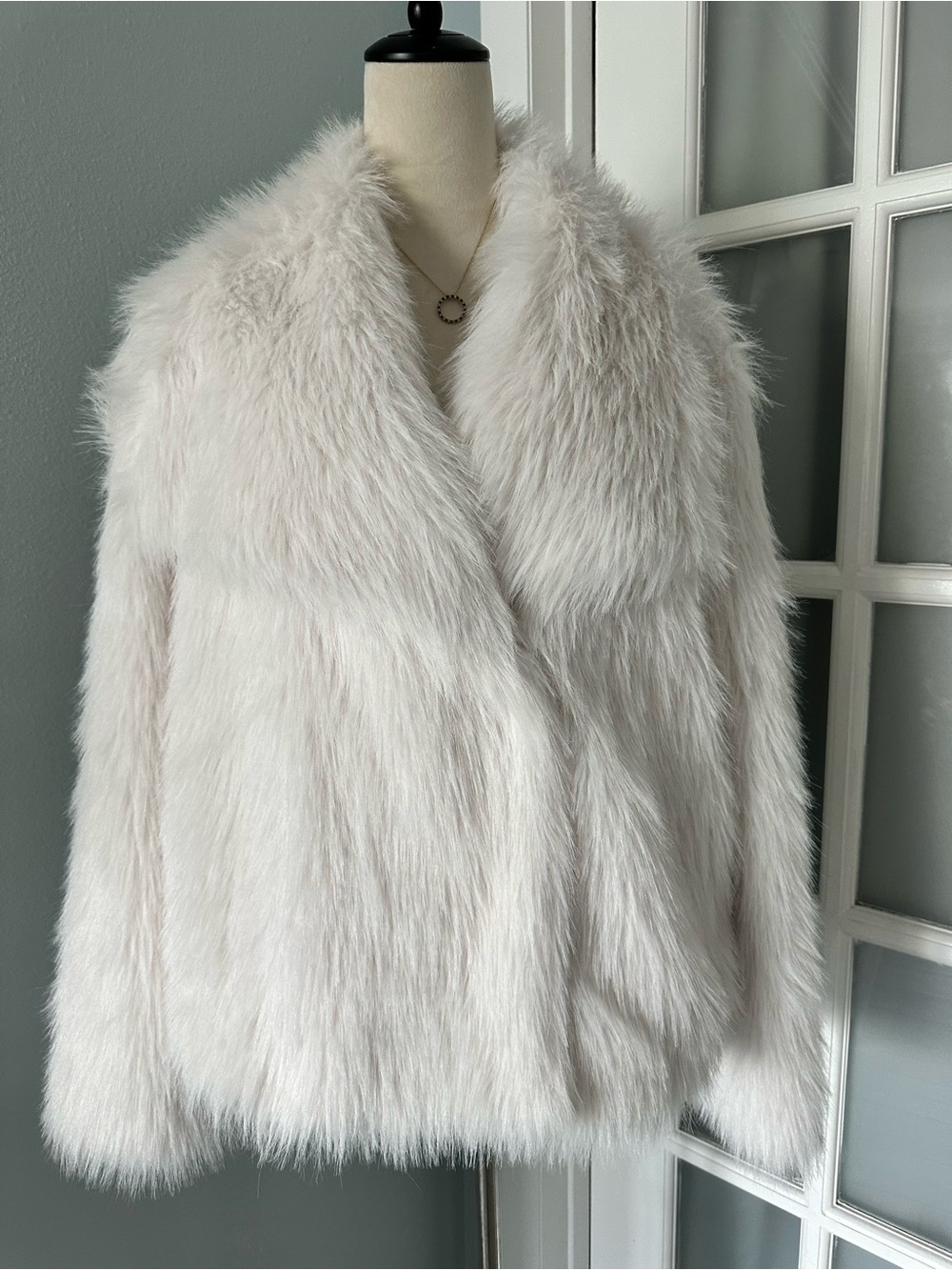 Marc New York by Andrew Marc Light Cream Faux Fur Teddy Jacket